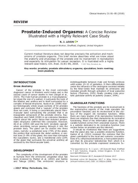 Prostate‐induced orgasms: A concise review illustrated with a。